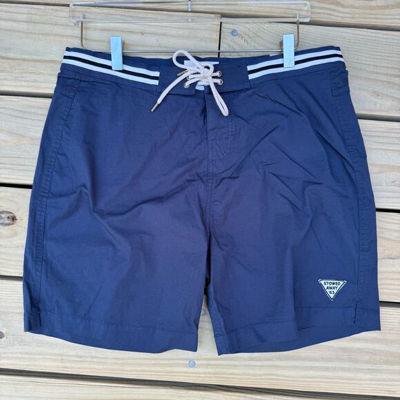 Mctavish Boardies Board Shorts Stowed Away Swim Surf Deep Blue Size 34 Huckberry - Picture 1 of 7
